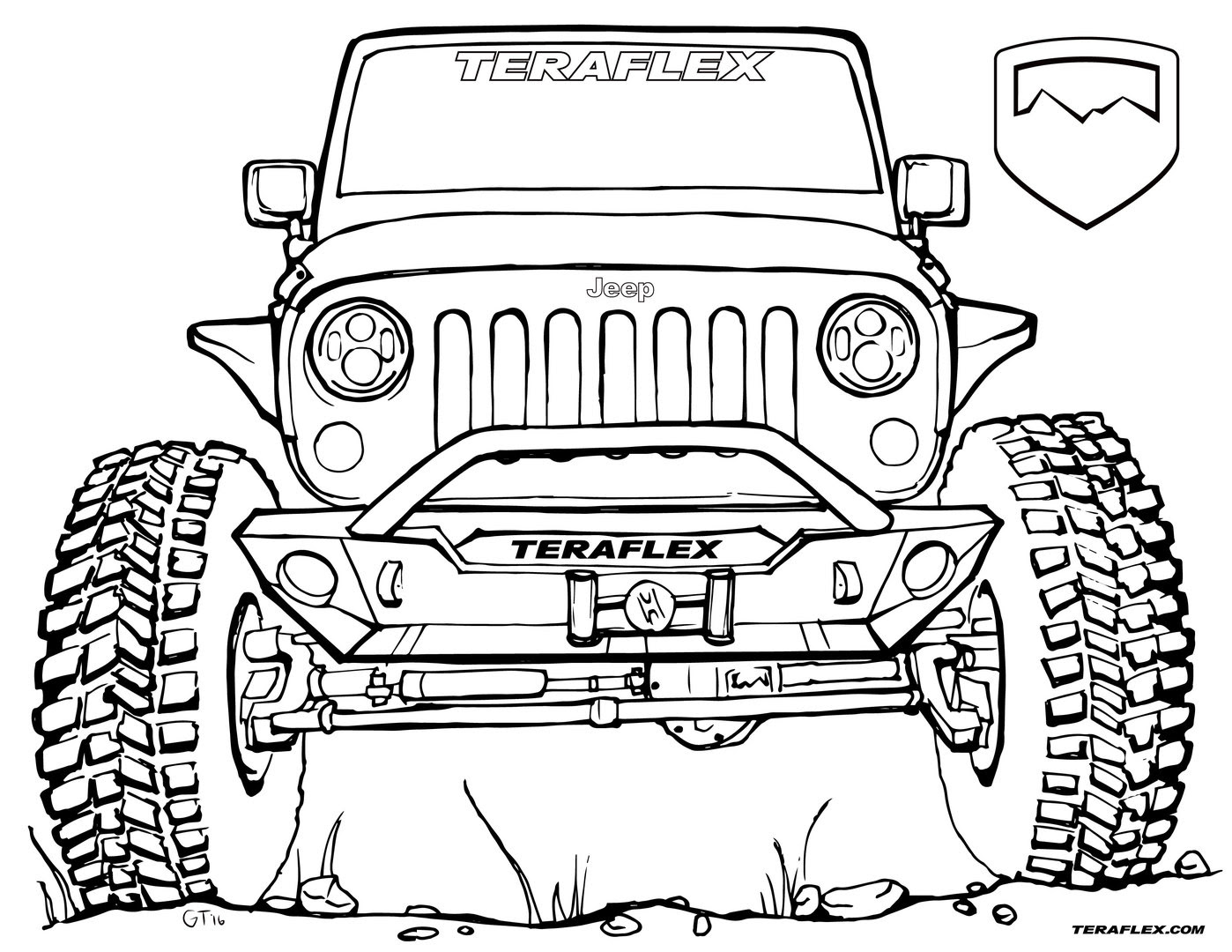 Раскраска Jeep Wrangler Rubicon