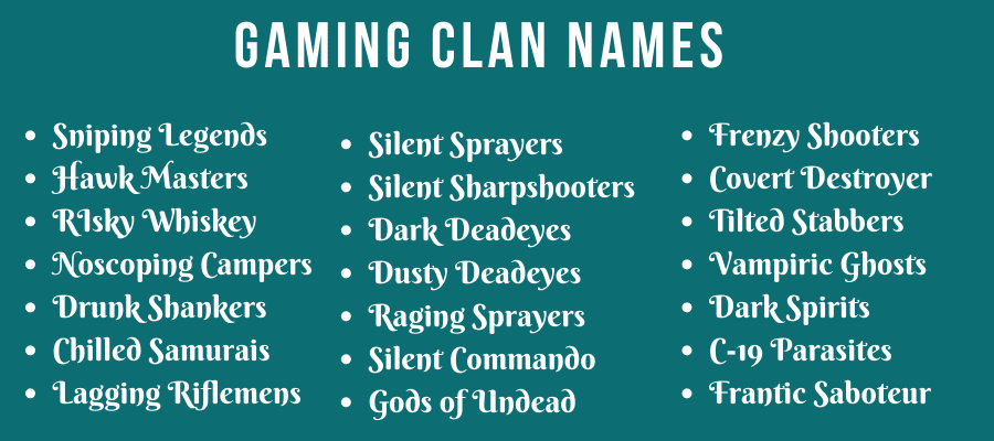 Clan name. Clan name best.