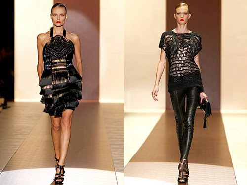 Gucci-Primavera-Verano-2011-vestido-negro-Poly-pantalon-cuero-Sigrid