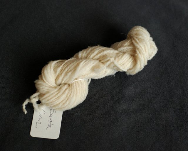 Santa Cruz sheep wool handspun yarn from locks