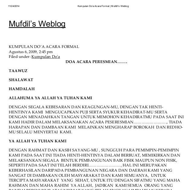 Doa Penutup Acara 1 Muharram Magetanmu