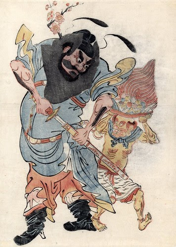 Zhong Kui drawing his sword - 17th cent.