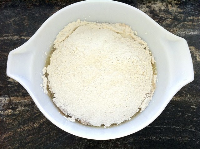 Unbleached All Purpose Flour Added to Bowl