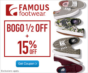 15% Off at Famous Footwear & Free Shipping