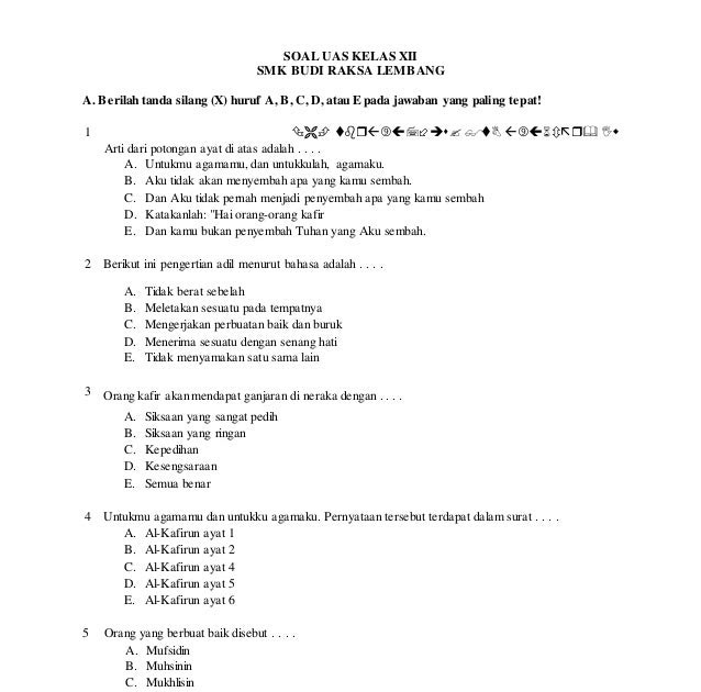 Soal Agama Katolik Kelas 6 Dan Jawabannya Mikiran Soal