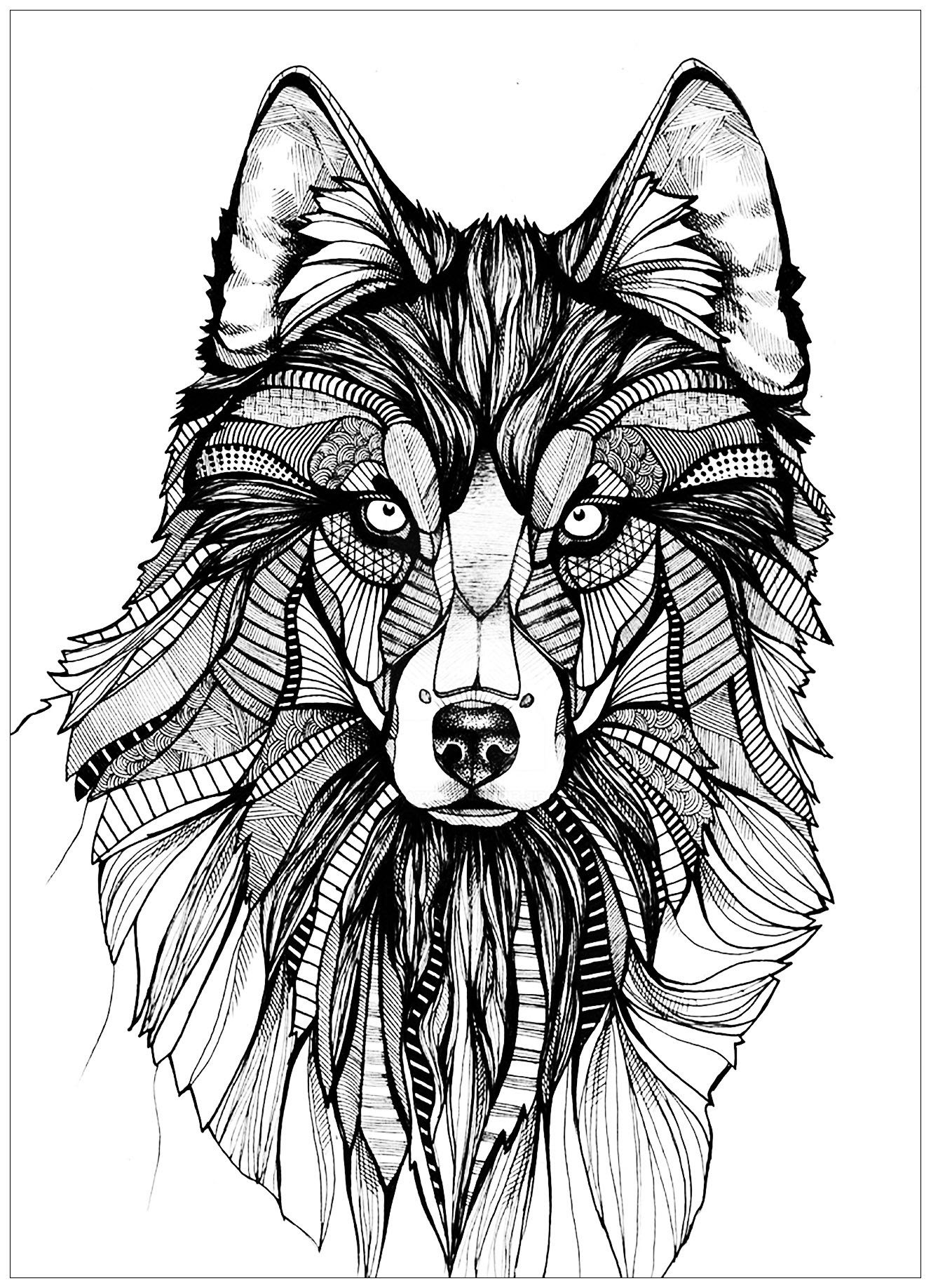 Download 252+ Wolf Mandala Coloring Pages To Print PNG PDF File - The