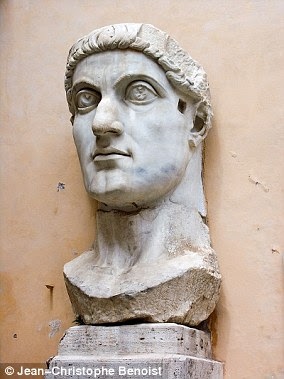 Marble head representing Emperor Constantine the Great, at the Capitoline Museums 