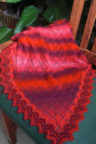 Triangular Scarf in Leaf Pattern by Nancy Bush-34“ x 53” by Nancy Bush-6