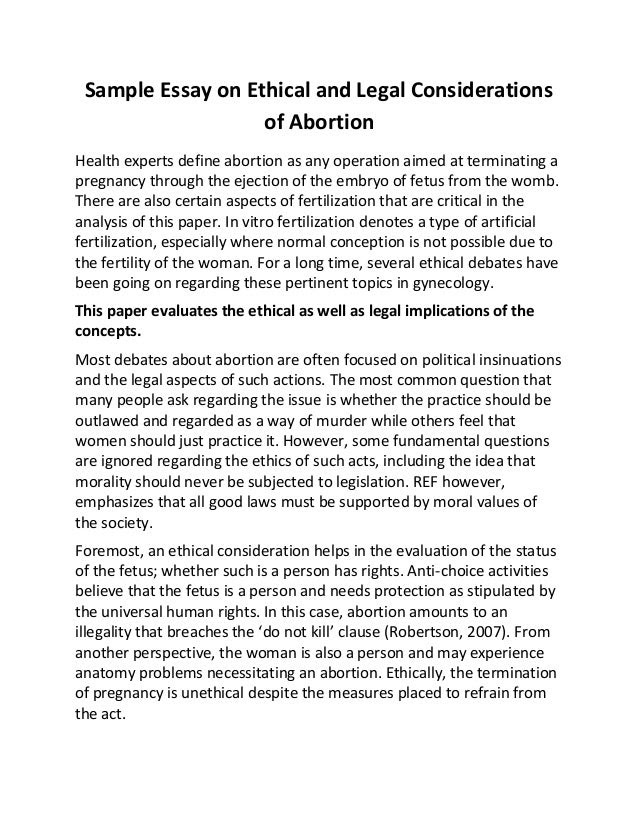 Argumentative essay on abortion pro choice