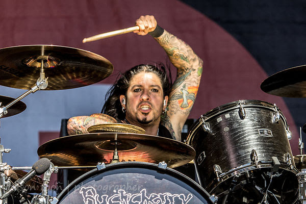 Xavier Muriel, drummer with Buckcherry, Aftershock 2014