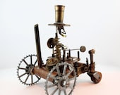 steampunk sculpture Tesla Time Tractor - steamplanet