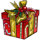 Red and Gold Holly Gift Box