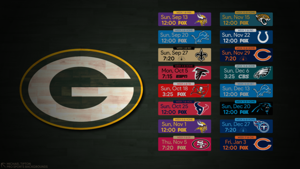 Packers Schedule 2020 Green Bay Packers Schedule Espn to