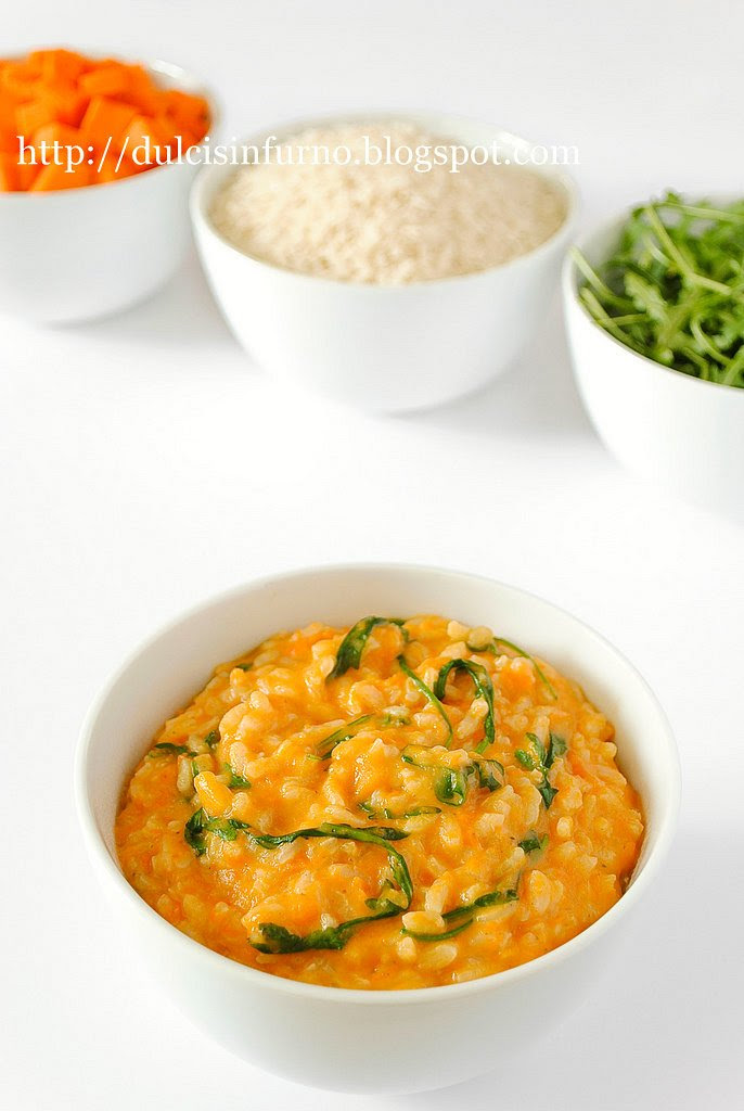 Risotto con Zucca e Rucola-Risotto with Pumpkin and Rocket