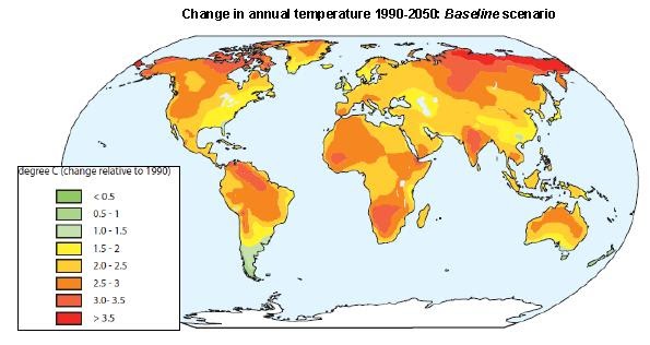 Global Warming World Map In 2050