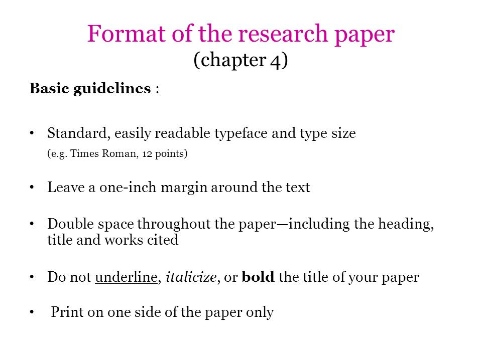 format chapter 4 research paper