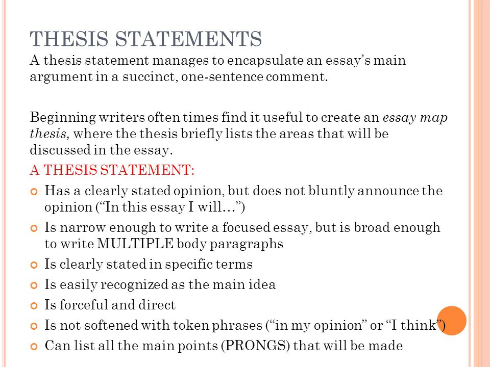 thesis starters words