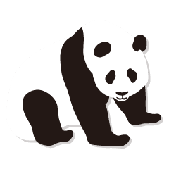 綺麗なパンダ イラスト 無料 白黒 動物ゾーン