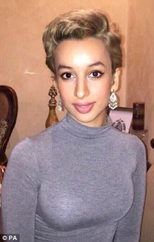 Miss Al-Jeffery (pictured) claims her father now locks her up inside a cage after she was allegedly caught kissing and hugging an American student at a Saudi university - and subsequently arrested