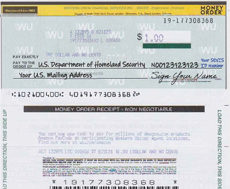 Western Union Money Order Template