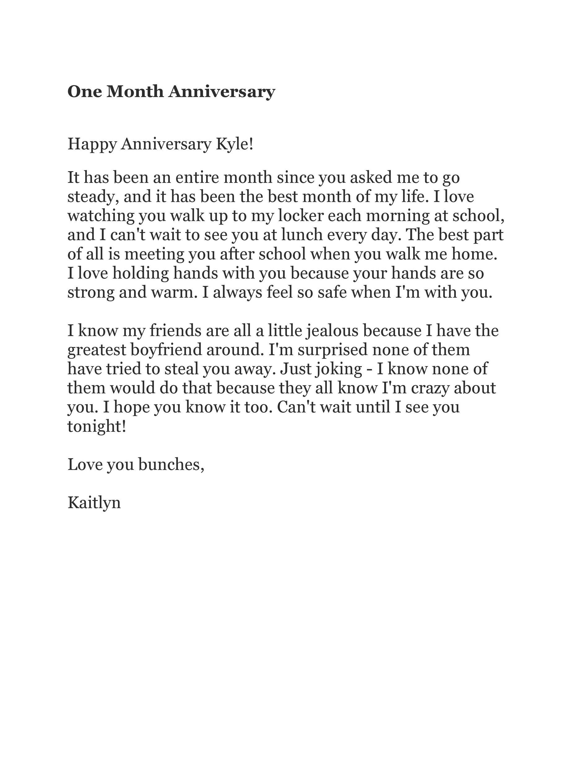 Anniversary letter to boyfriend for 17 Romantic