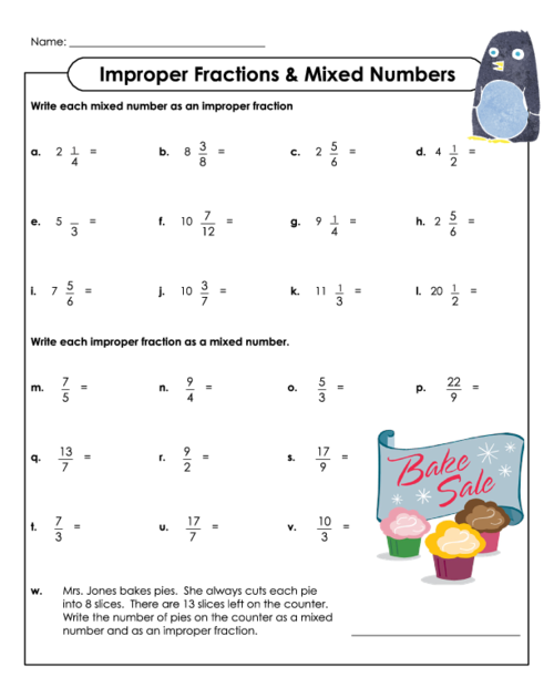 Mixed Number Worksheets Grade 4 - Tomesha Info