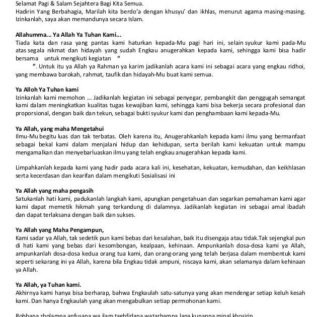 Naskah Doa Pensiun