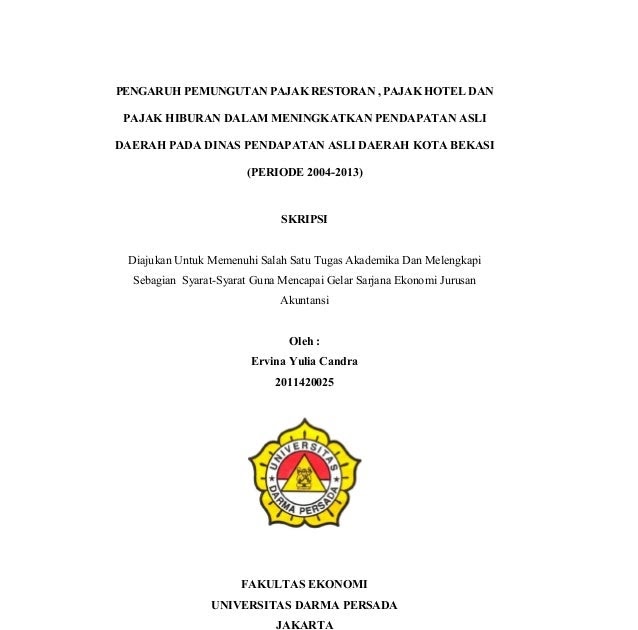 Skripsi Pajak Kualitatif Ide Judul Skripsi Universitas