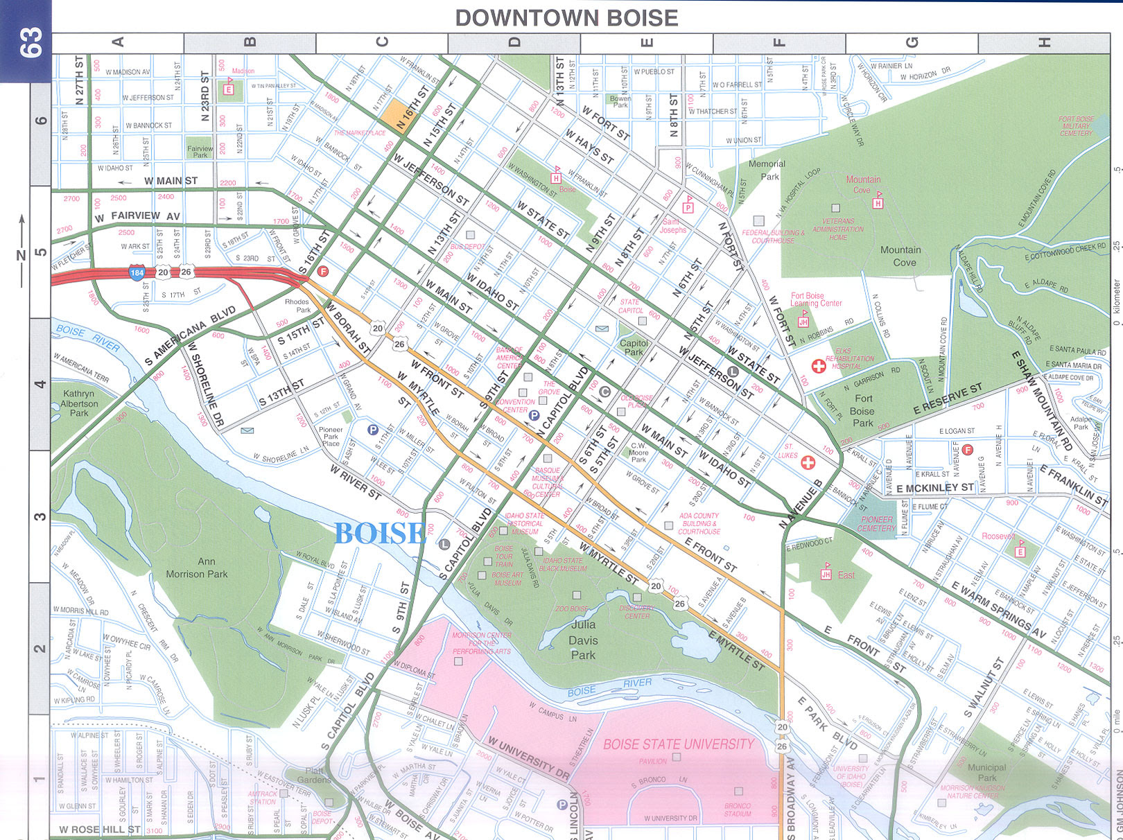 Map Of Downtown Boise Living Room Design 2020