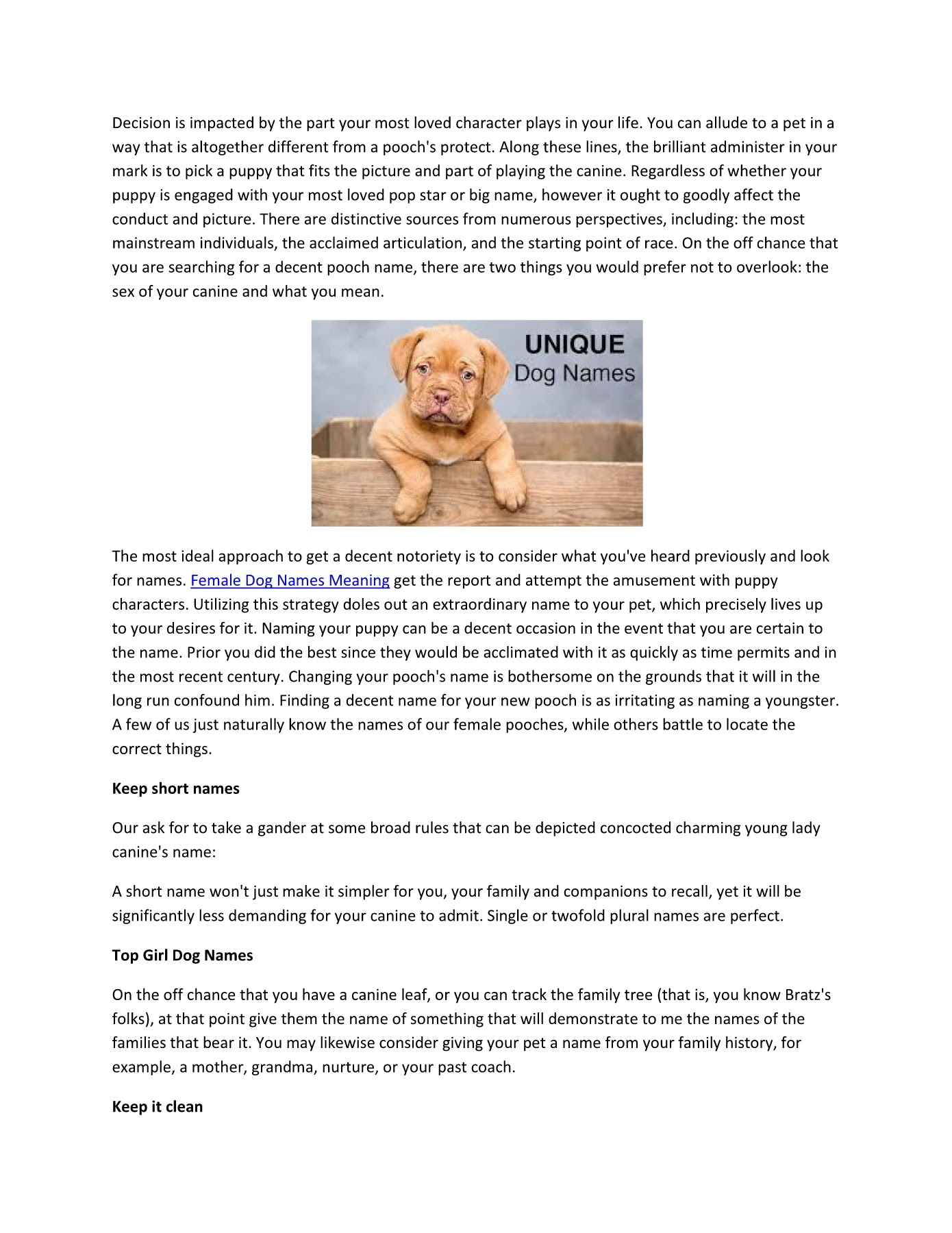 Female Pet Names Unique - img-cahoots