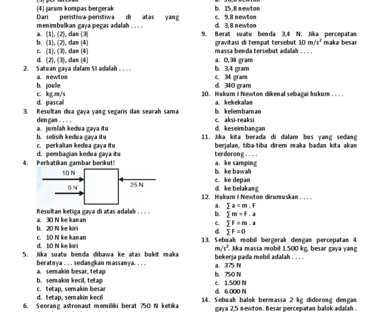 Soal Ulangan Ipa Kelas 8 Semester 1 Bab 1 Binca Books