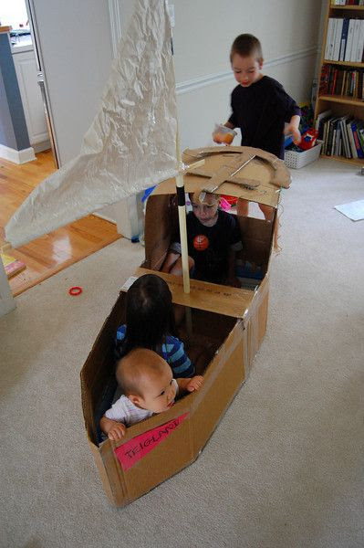 Cardboard box tutorials - hours of fun on rainy days