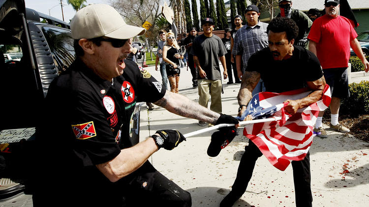 Ku Klux Klan rally in Anaheim erupts in violence