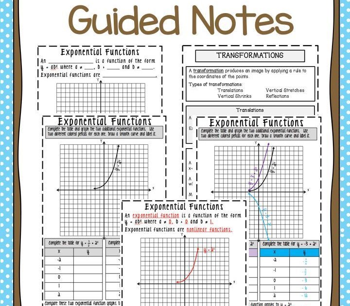 Graphing Exponential Functions Worksheet Answers Algebra 1 | schematic