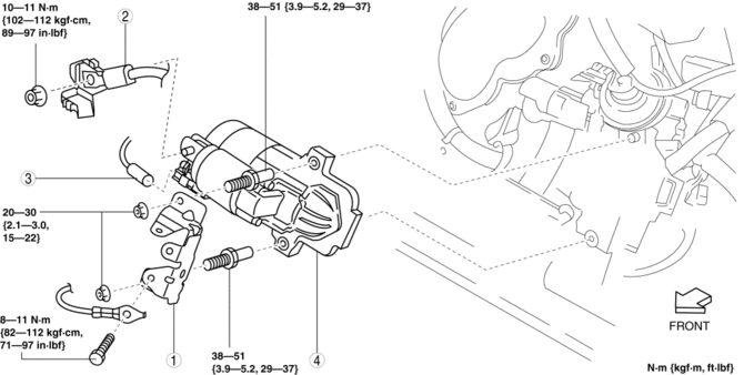 2007 Mazda 5 Starter Location