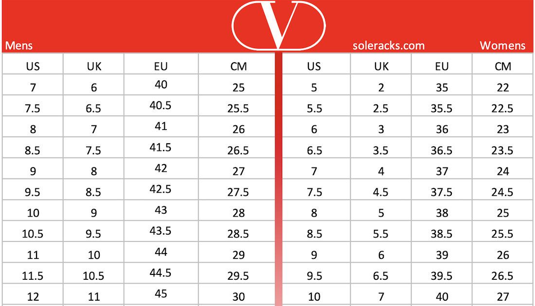 Female To Shoe Conversion Chart