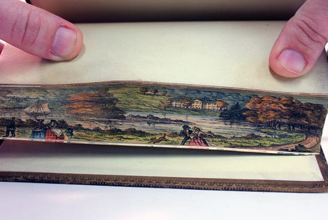 Secret Fore Edge Paintings Revealed in Early 19th Century Books at the University of Iowa seasons painting illustration fore edge painting books 