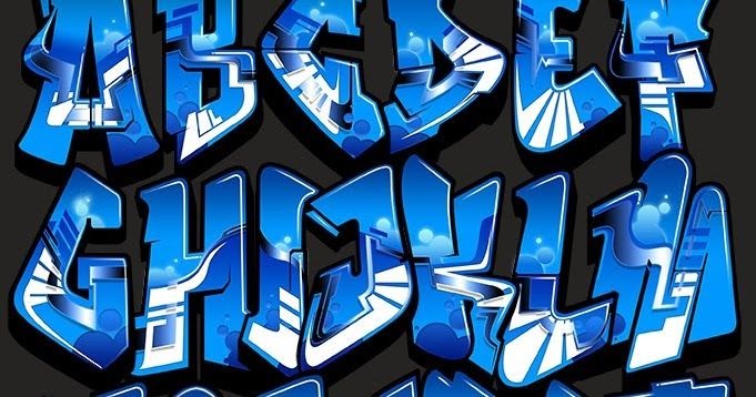 Huruf Grafiti Gambar Menakjubkan 27 Gambar Grafiti Nama Huruf Balok