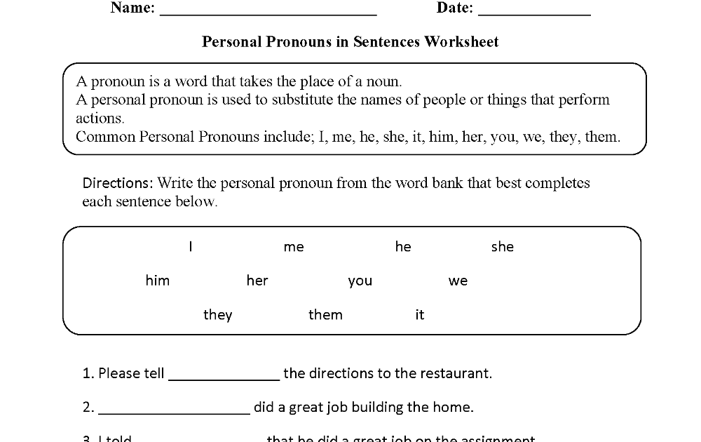 Grade 4 English Worksheets To Print