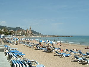 The beach at Sitges, Spain
