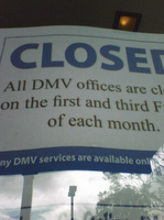 California DMV Friday furlough