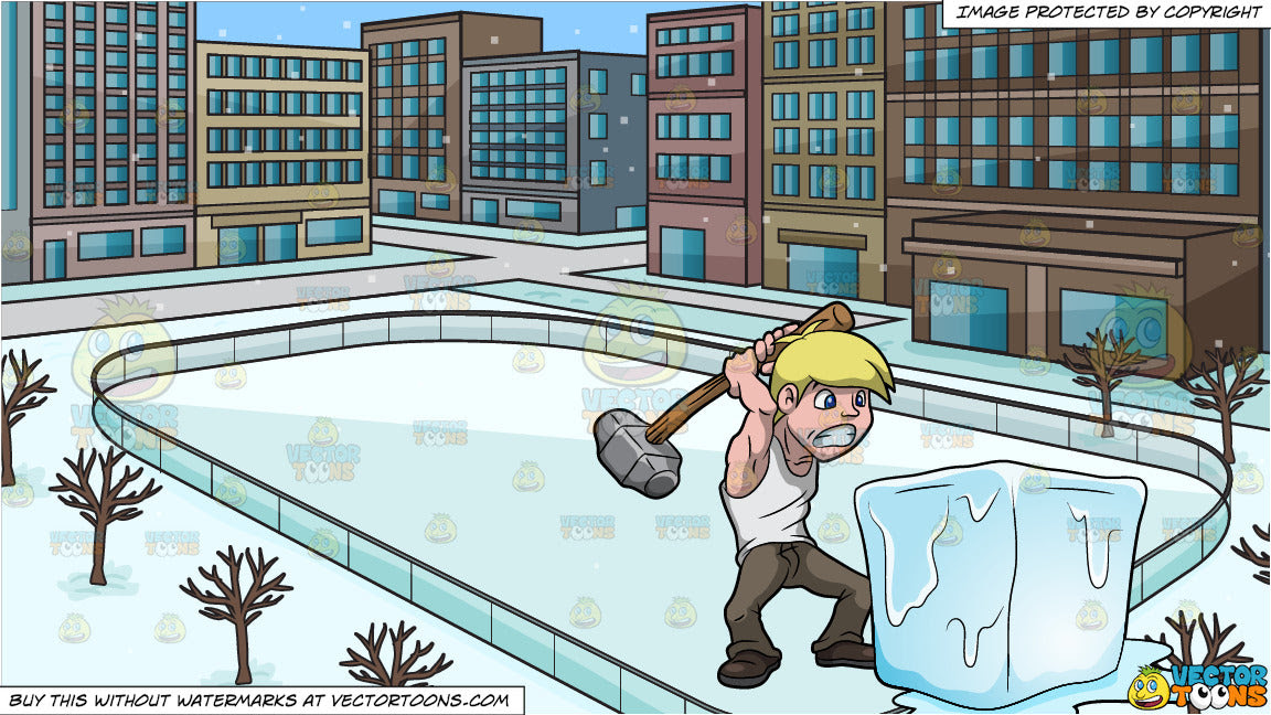 Animated Ice Skating Rink Cartoon