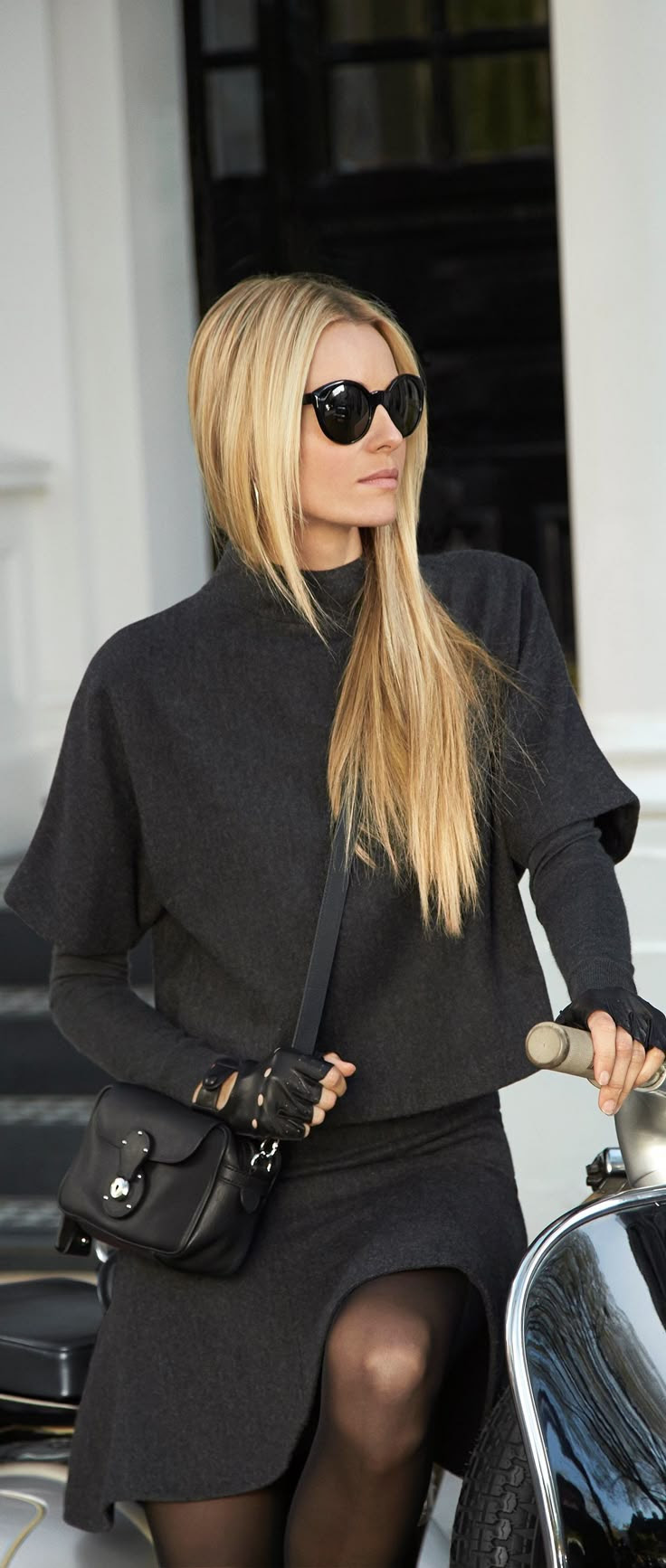 The Ralph Lauren Black Label Wool Hammond Top: this chic herringbone top is designed with a stand collar and oversized short dolman sleeves.
