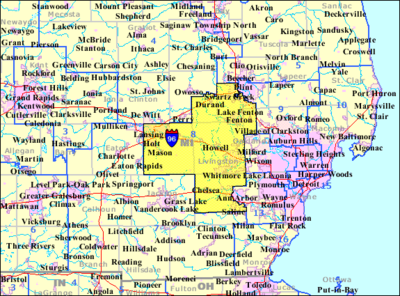 Map Of Southern Michigan Cities