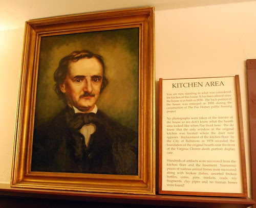Poe Portrait in Kitchen Area