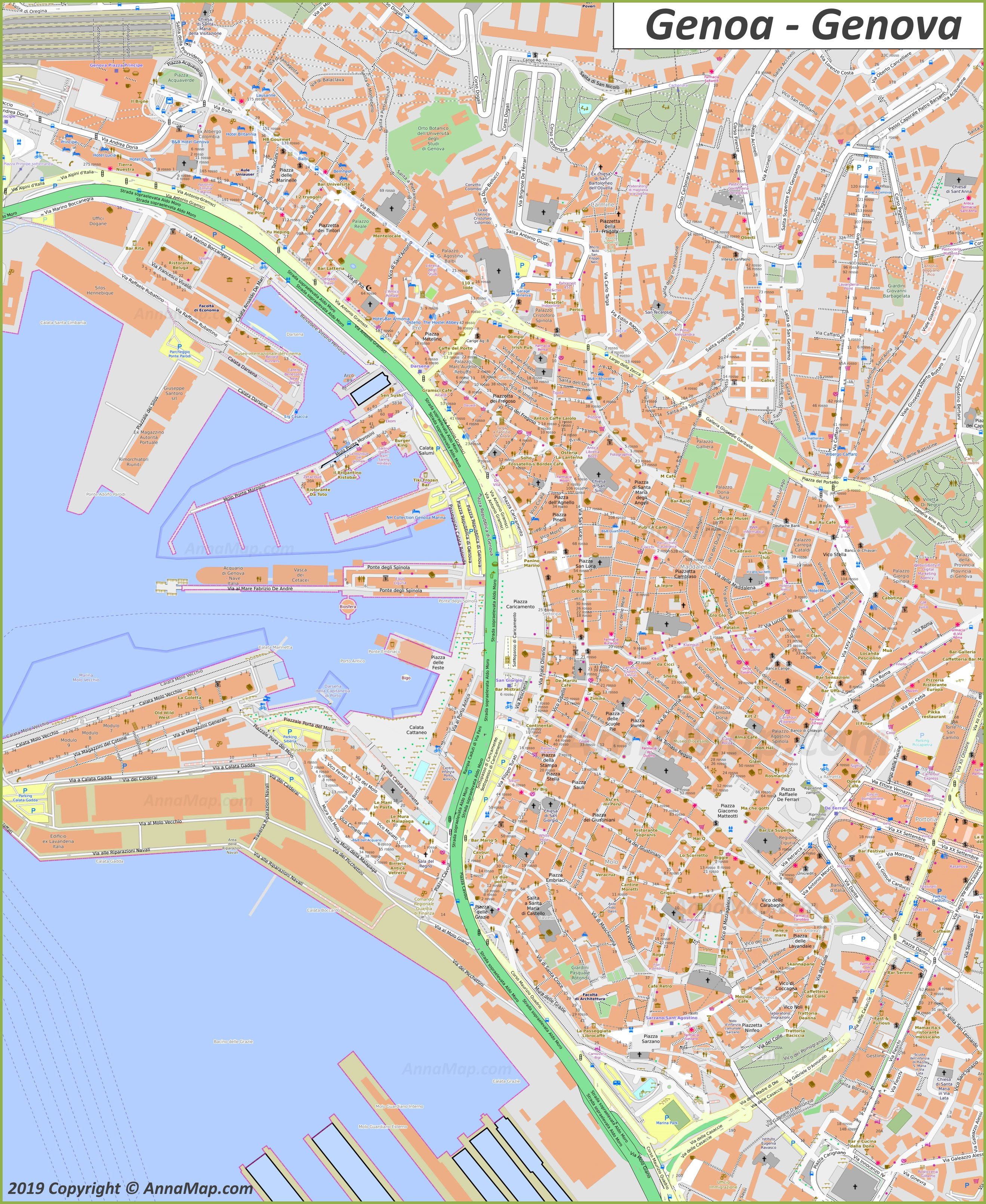 Detailed Tourist Maps Of Genoa Italy Free Printable M - vrogue.co
