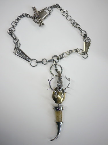 Second Spoon Skull Pendant With Antlers - 2