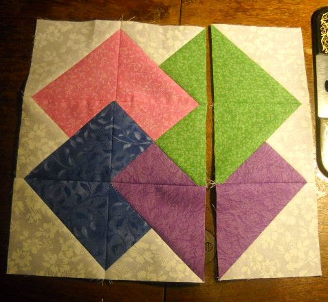 Rhonda's Quilting Tutorials: Card Trick Quilt Block Made with My Methods