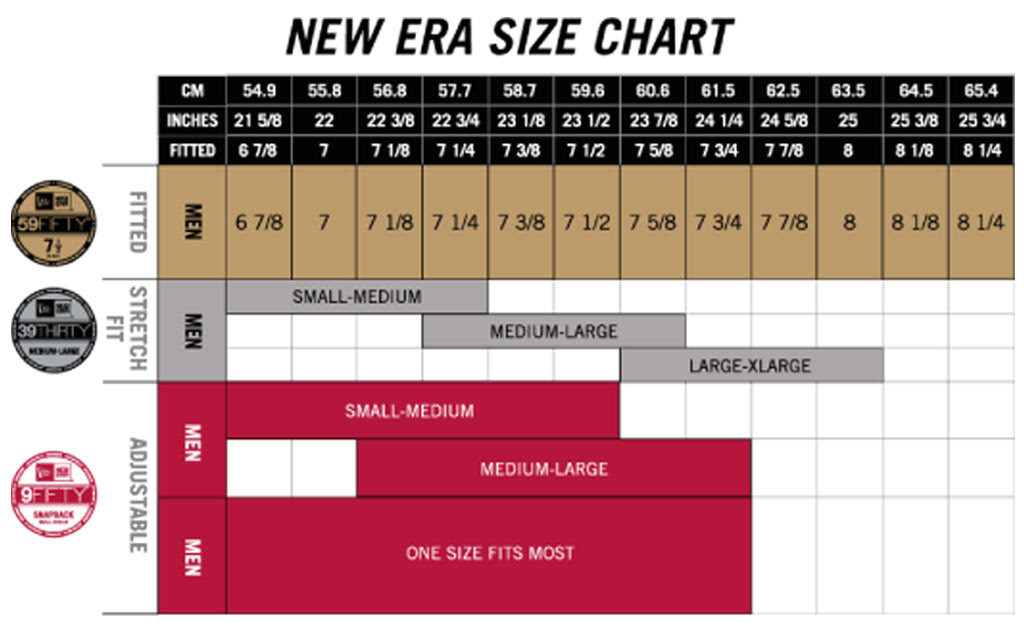 Fitted Snapbacks Size Guide
