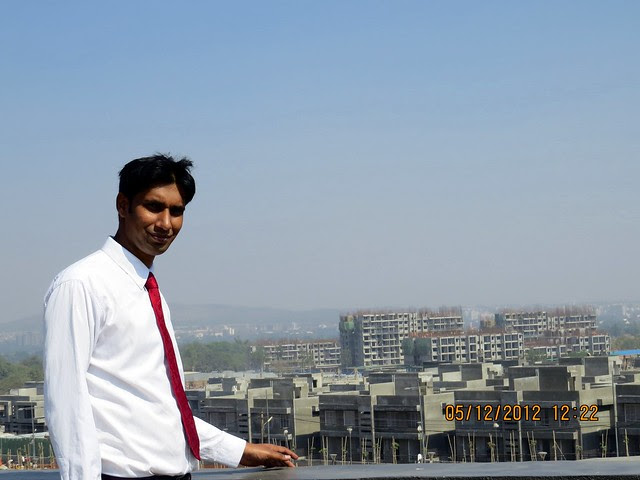 Kabir at the viewing point on the Patio of the Site Office - Development in the 1st Year - Kolte-Patil Life Republic Marunji, Hinjewadi - Kasarsai Road, Pune 411057